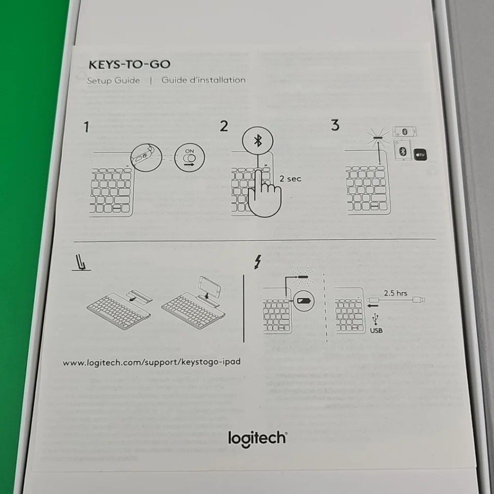 Logitech Keys-To-Go Slim Wireless Keyboard For iPhone ipad Apple TV